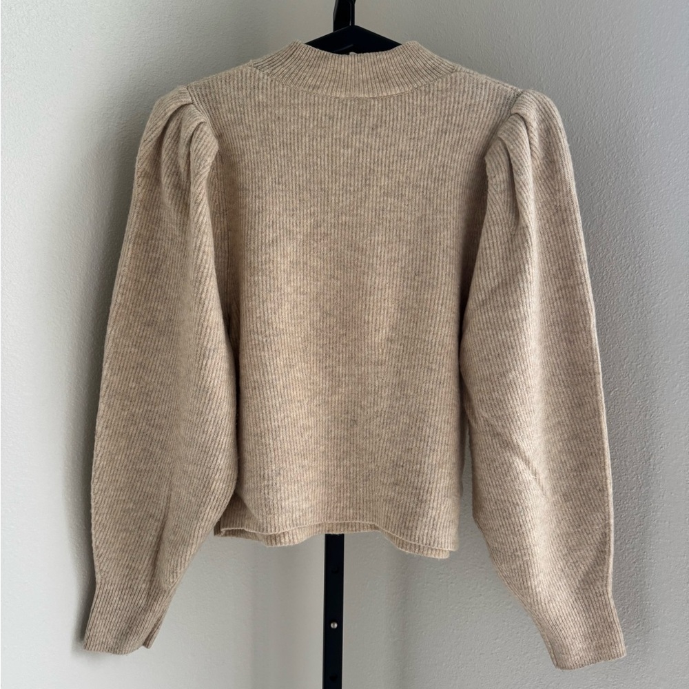 Beige Ribbed Knit Sweater - Picture 4 of 4